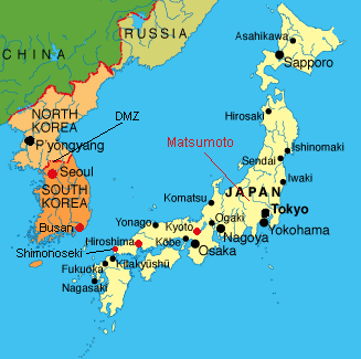 Japan Map Major Cities South Korea North Russia Global Sherpa